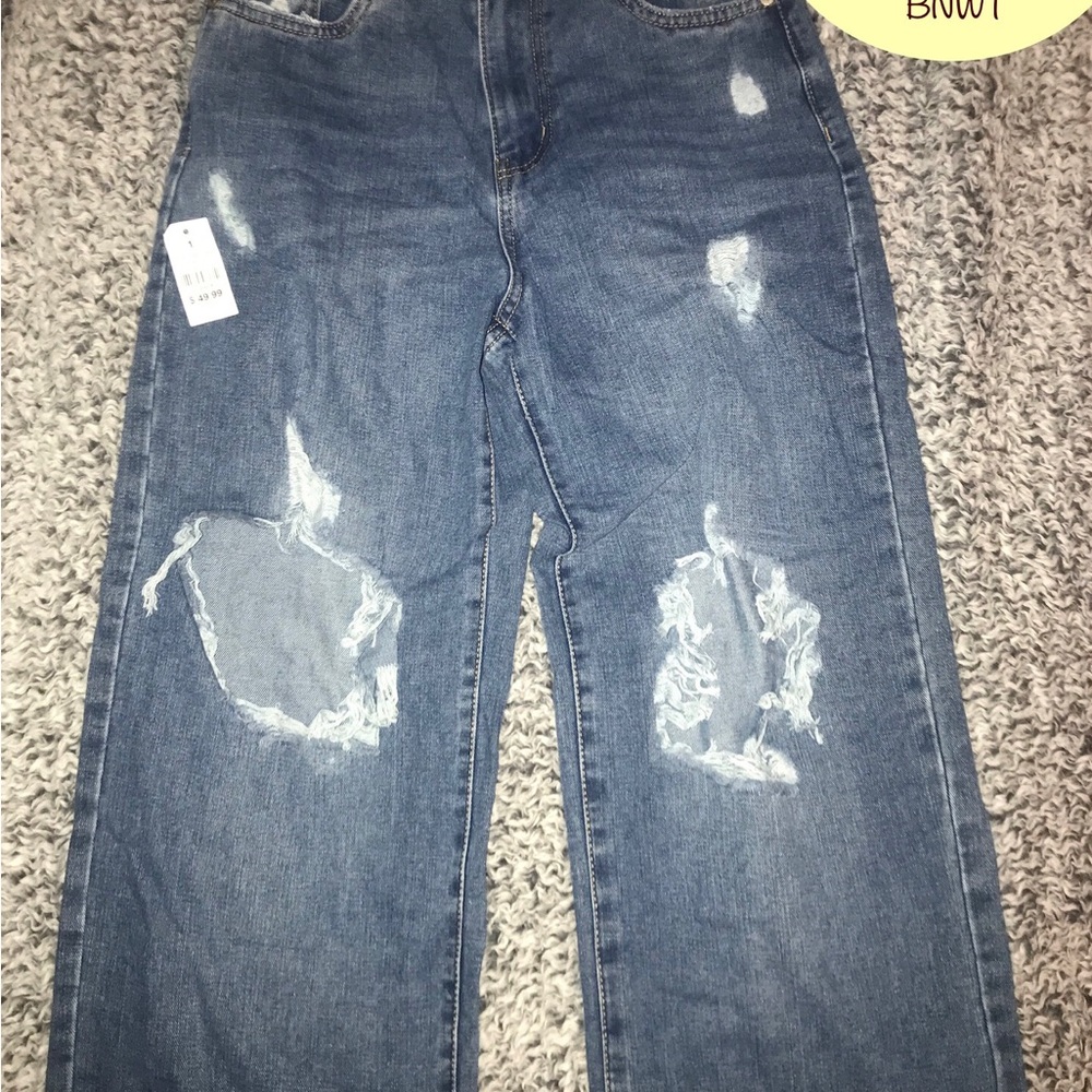 Refuge Distressed Blue Flare Jeans